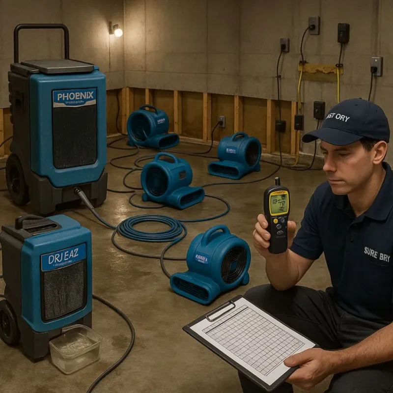 Structural Drying and Dehumidification process in Orono, ME